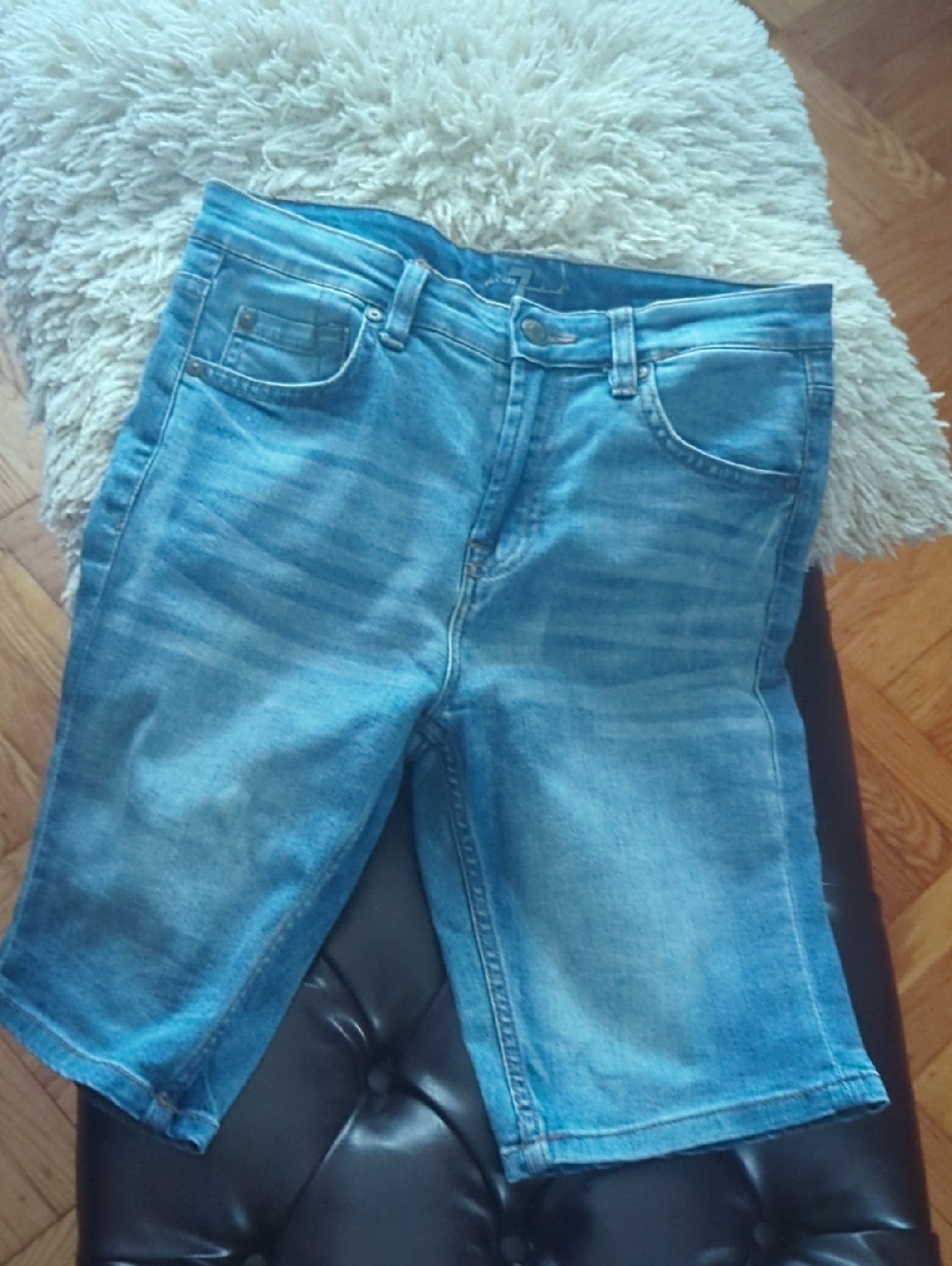7 For All Mankind Blue Denim Kids Shorts